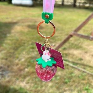 Cute liquid bunny key chain